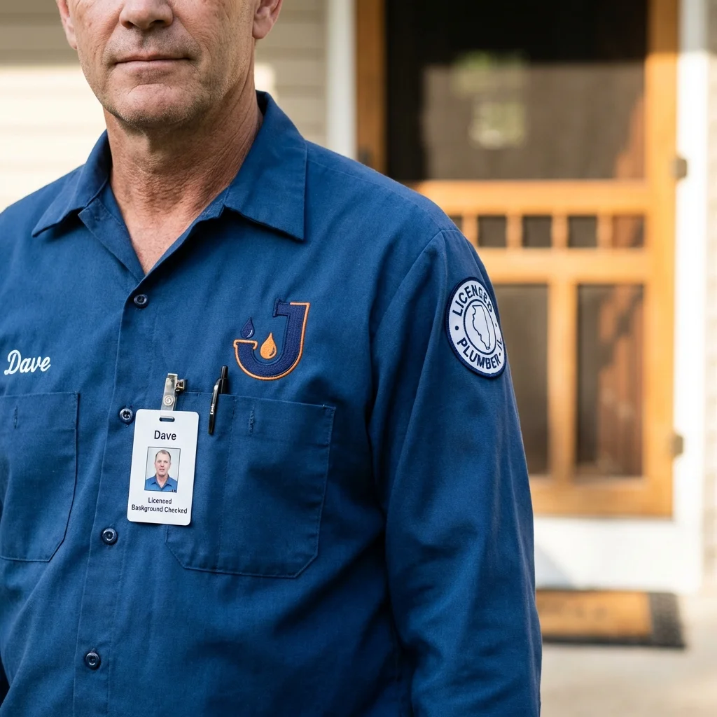Licensed plumber showing ID badge in Congress, AZ