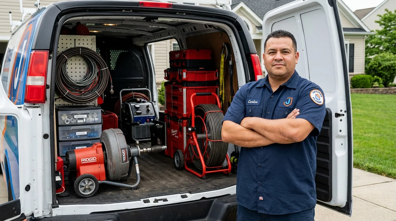 Professional drain cleaning equipment and Johns Plumbing LLC plumber in Congress