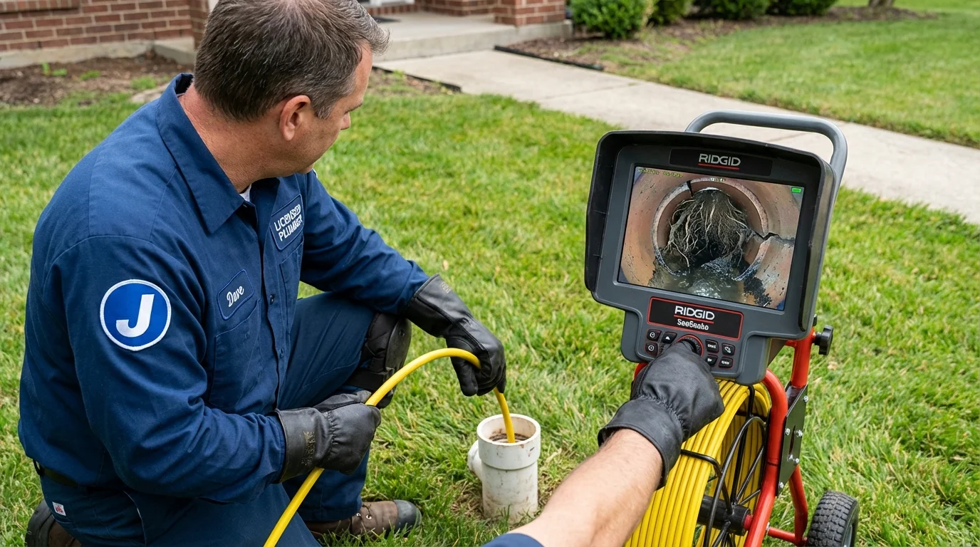 Sewer camera inspection being performed by Johns Plumbing LLC in Congress