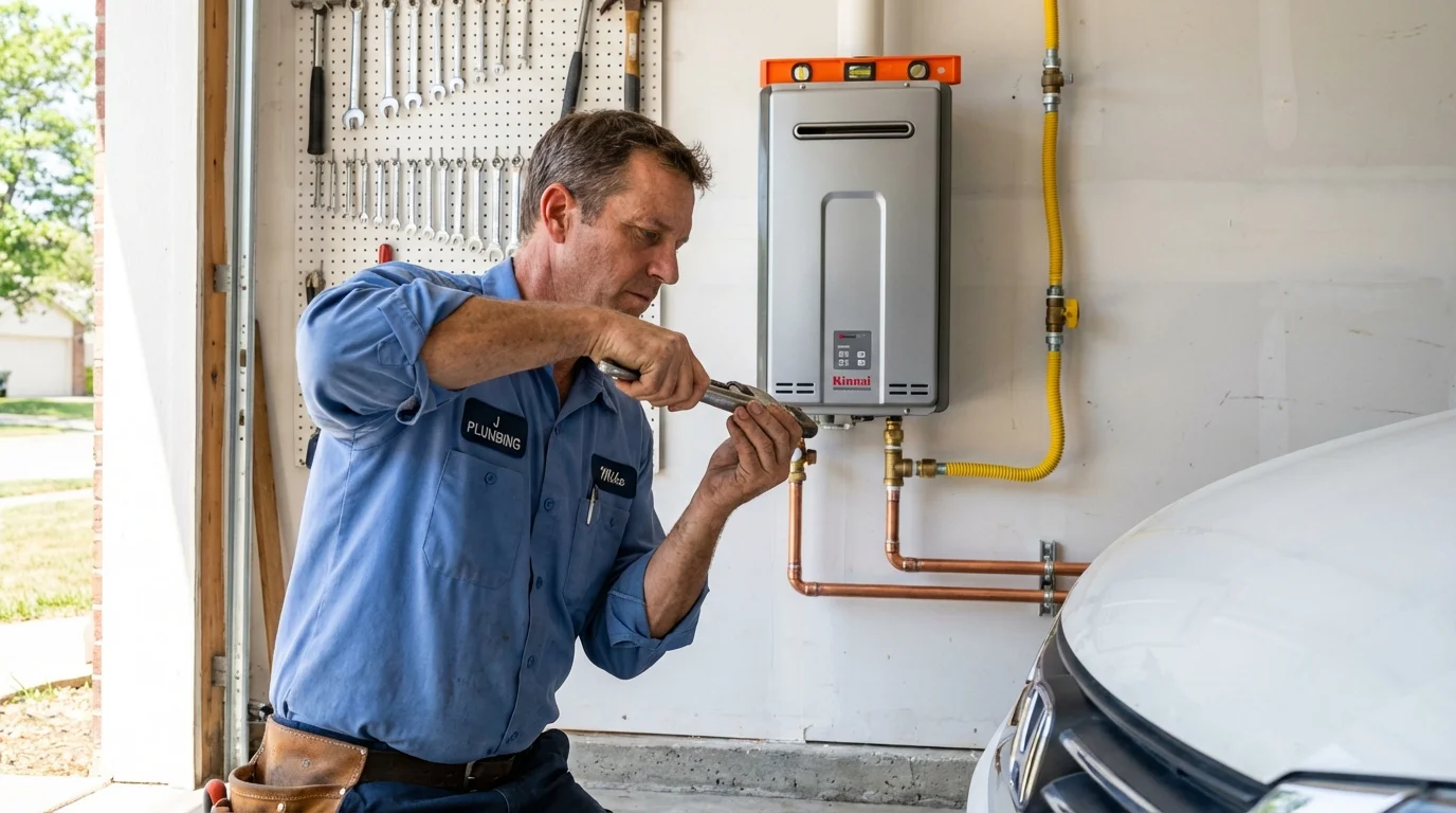 Tankless water heater installation by a Johns Plumbing LLC plumber in Congress